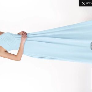 Azazie Bridesmaid Sky Blue A-Line Halter Pleated Chiffon Dress